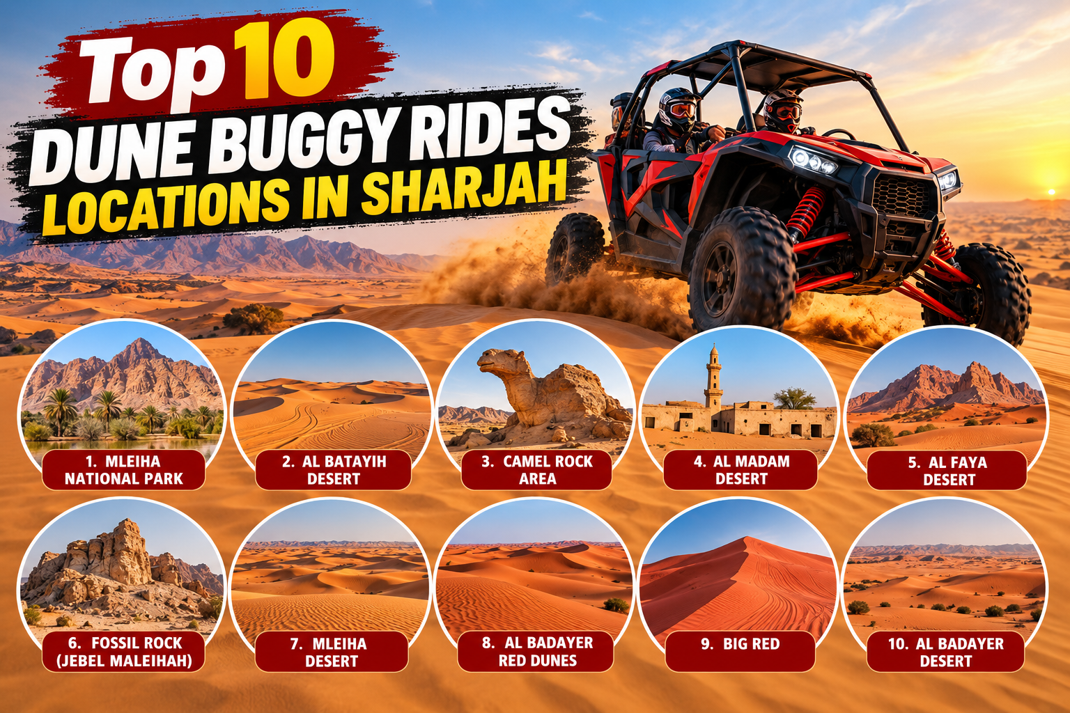 Top 10 dune buggy ride locations in Sharjah
